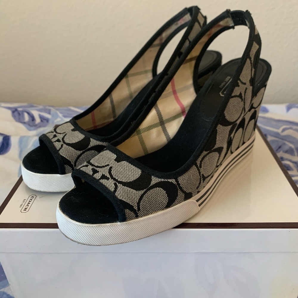 Coach Peep-Toe Wedge